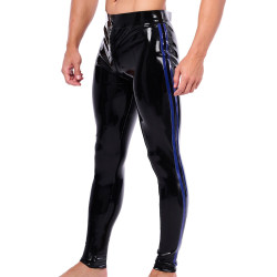 XRUB Latex Pantalon en latex Xrub avec Zip Avant/Arrière Noir-Bleu
